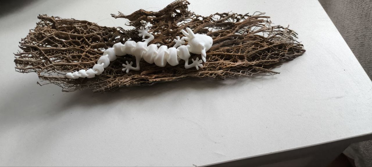 3D gedruckter Gecko (17,5 cm) aus PLA – bewegliche Echse, bemalbar – Bild 4